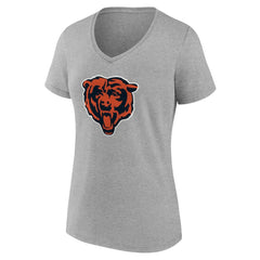 Chicago Bears Women's Team Authentic Personalized Name & Number V-Neck T-Shirt Gray