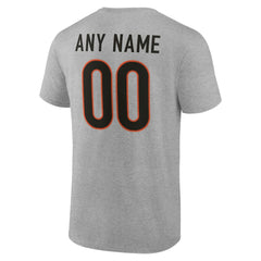 Cincinnati Bengals Team Authentic Personalized Name & Number T-Shirt Gray