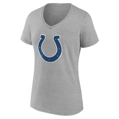 Indianapolis Colts Women's Team Authentic Personalized Name & Number V-Neck T-Shirt Gray