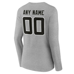 Jacksonville Jaguars Women's Team Authentic Personalized Name & Number Long Sleeve V-Neck T-Shirt Gray