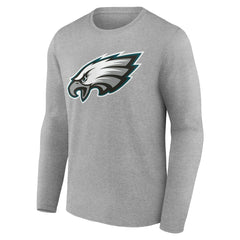 Philadelphia Eagles Team Authentic Personalized Name & Number Long Sleeve T-Shirt Gray