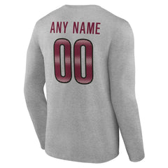 Washington Commanders Team Authentic Personalized Name & Number Long Sleeve T-Shirt Gray