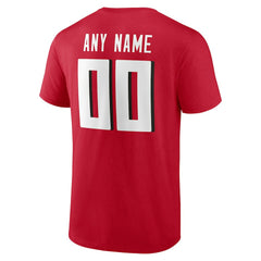 Atlanta Falcons Team Authentic Personalized Name & Number T-Shirt Red