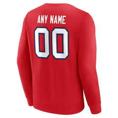 Buffalo Bills Team Authentic Personalized Name & Number Sweatshirt Red