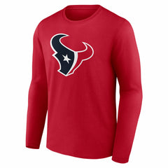 Houston Texans Team Authentic Personalized Name & Number Long Sleeve T-Shirt Red