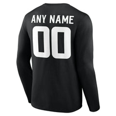 Minnesota Vikings Team Authentic Personalized Name & Number Long Sleeve T-Shirt Black