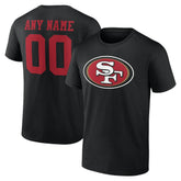 San Francisco 49ers Team Authentic Personalized Name & Number T-Shirt Black