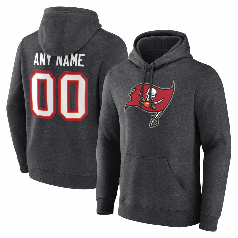 Tampa Bay Buccaneers Team Authentic Personalized Name & Number Hoodie Charcoal