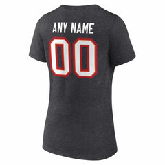 Tampa Bay Buccaneers Women's Team Authentic Personalized Name & Number V-Neck T-Shirt Charcoal