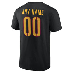 Washington Commanders Team Authentic Personalized Name & Number T-Shirt Black