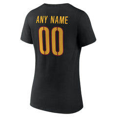 Washington Commanders Women's Team Authentic Personalized Name & Number V-Neck T-Shirt Black