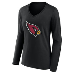 Arizona Cardinals Women's Team Authentic Personalized Name & Number Long Sleeve V-Neck T-Shirt Black