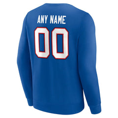 Buffalo Bills Team Authentic Personalized Name & Number Sweatshirt Royal
