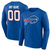 Buffalo Bills Team Authentic Personalized Name & Number Long Sleeve T-Shirt Royal