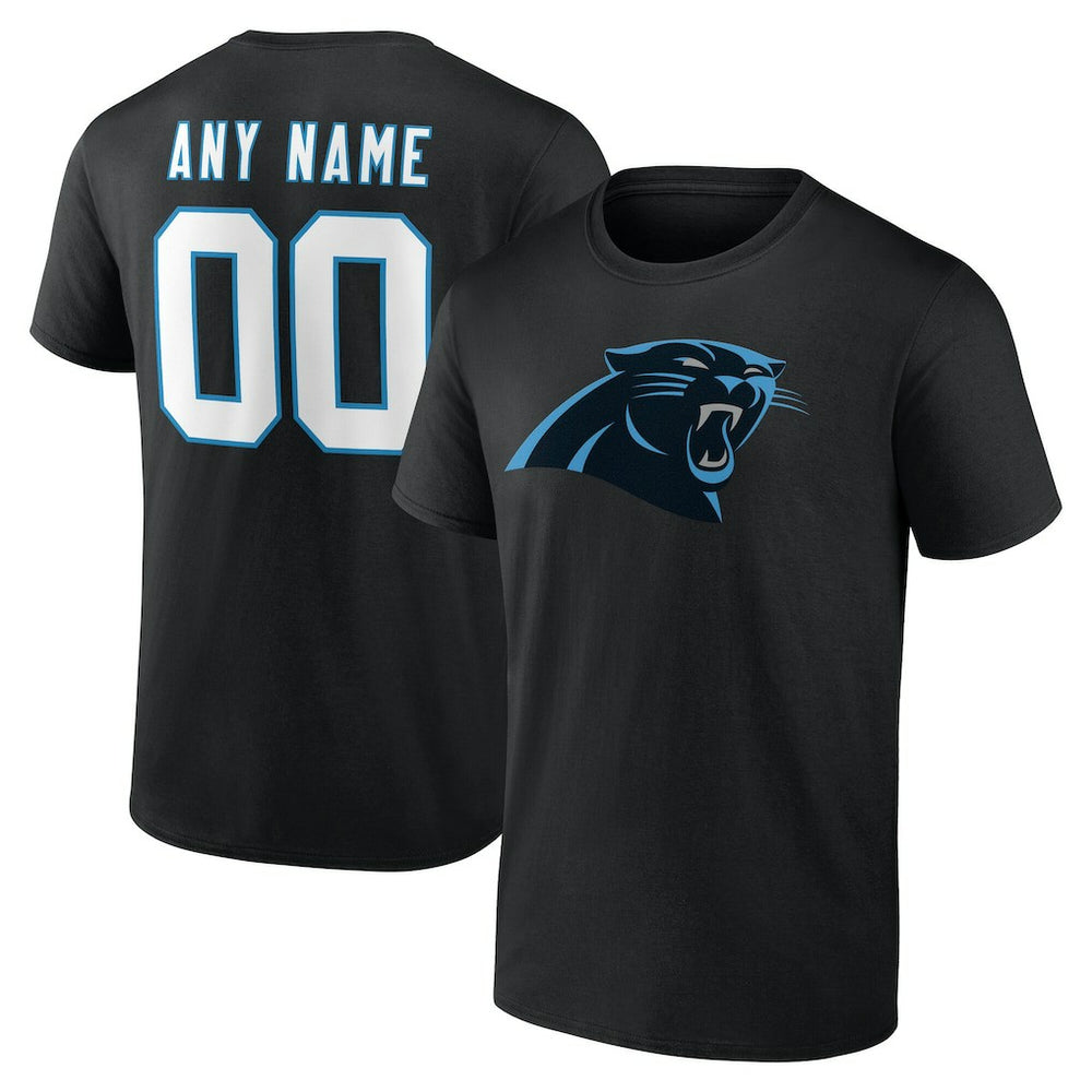 Carolina Panthers Team Authentic Personalized Name & Number T-Shirt Black