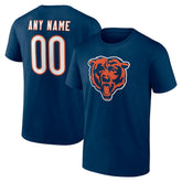Chicago Bears Team Authentic Personalized Name & Number T-Shirt Navy