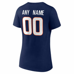 Denver Broncos Women's Team Authentic Personalized Name & Number V-Neck T-Shirt Navy