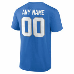 Detroit Lions Team Authentic Personalized Name & Number T-Shirt Blue
