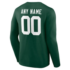 Green Bay Packers Team Authentic Personalized Name & Number Long Sleeve T-Shirt Green