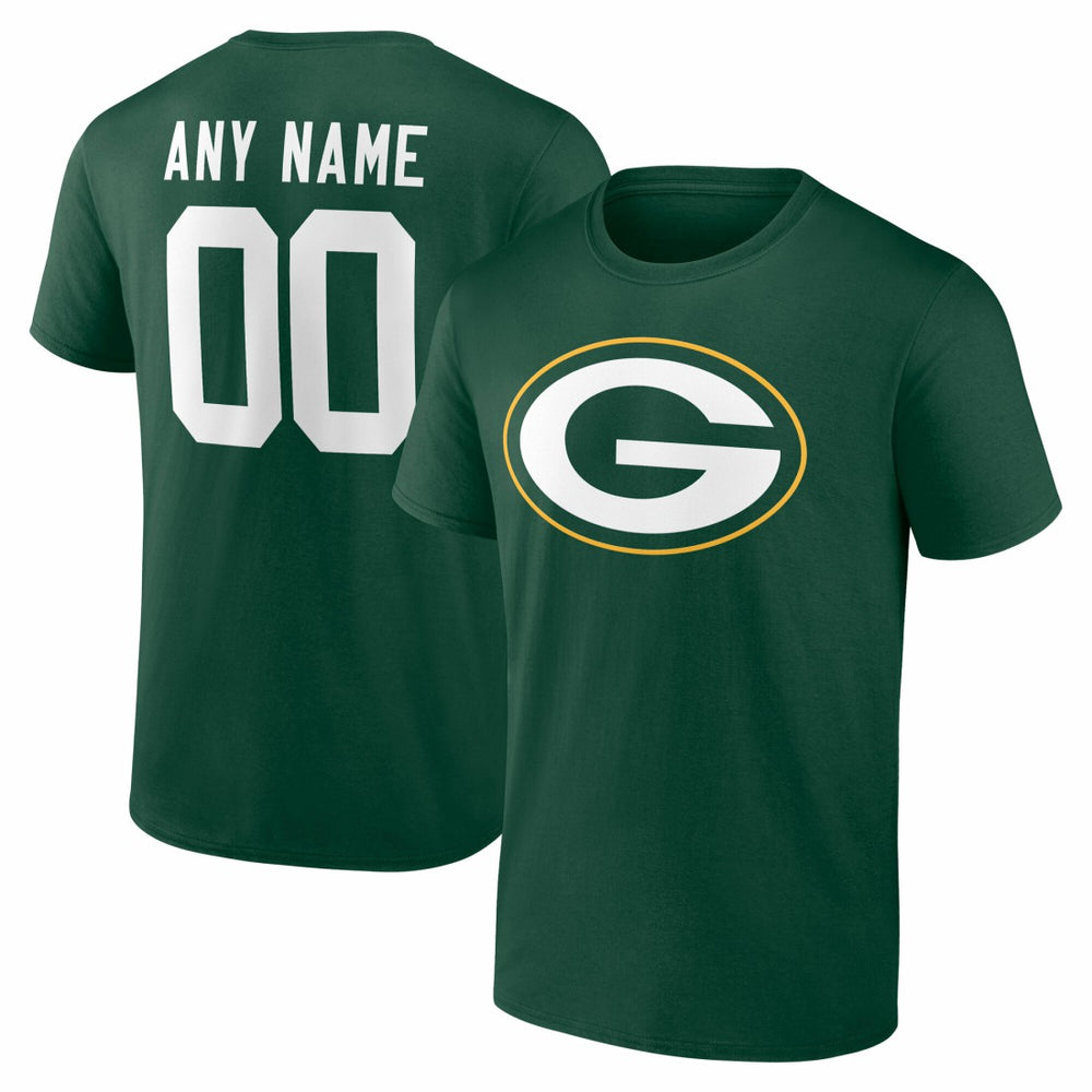 Green Bay Packers Team Authentic Personalized Name & Number T-Shirt Green