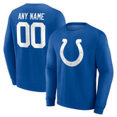 Indianapolis Colts Team Authentic Personalized Name & Number Sweatshirt Royal