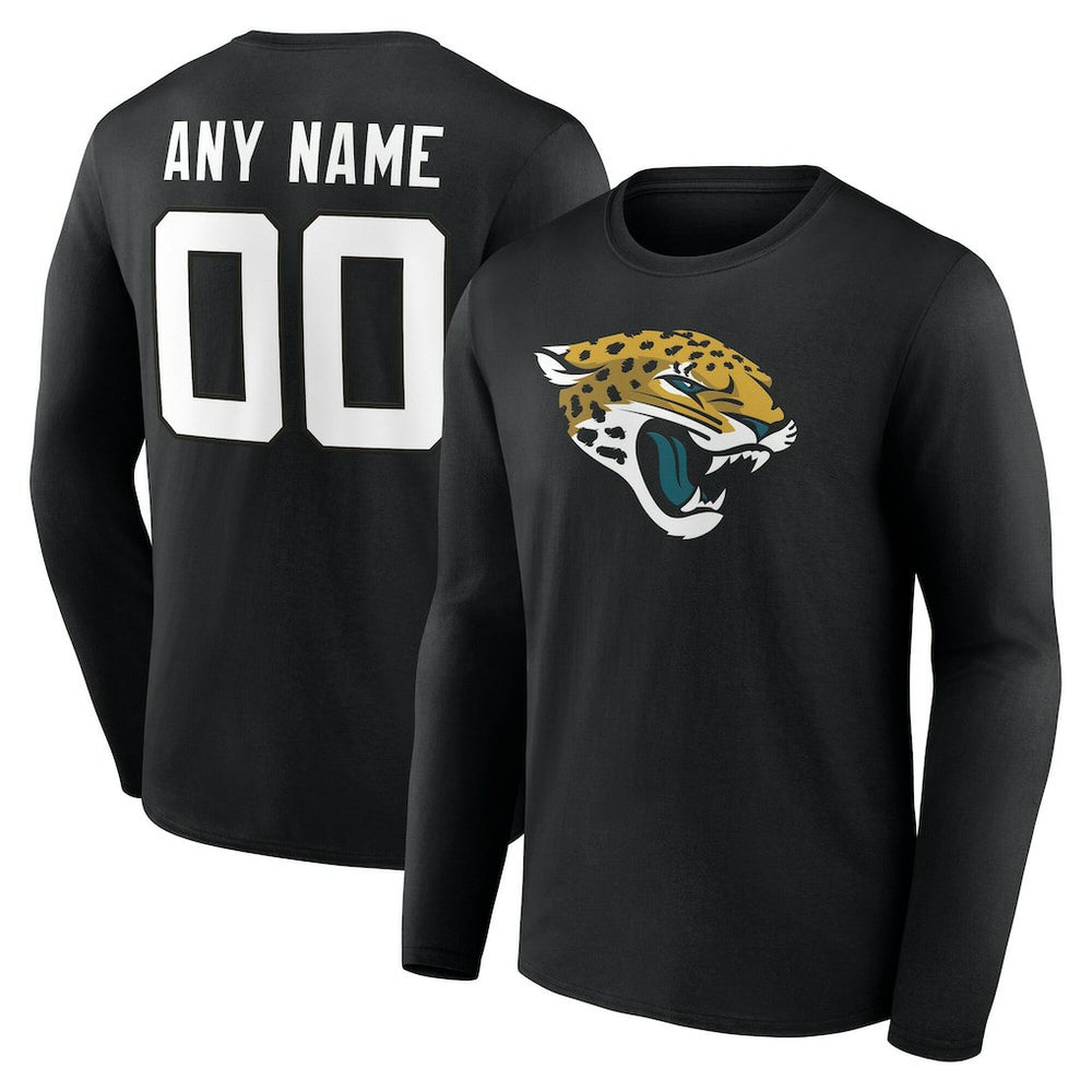 Jacksonville Jaguars Team Authentic Personalized Name & Number Long Sleeve T-Shirt Black