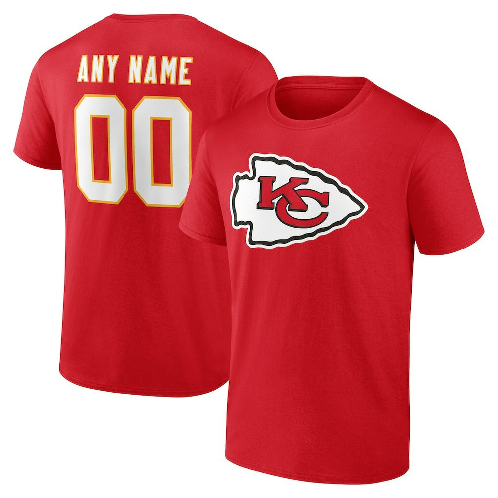 Kansas City Chiefs Team Authentic Personalized Name & Number T-Shirt Red