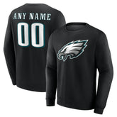 Philadelphia Eagles Team Authentic Personalized Name & Number Sweatshirt Black
