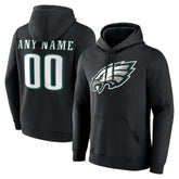 Philadelphia Eagles Team Authentic Personalized Name & Number Hoodie Black