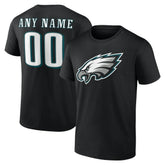 Philadelphia Eagles Team Authentic Personalized Name & Number T-Shirt Black