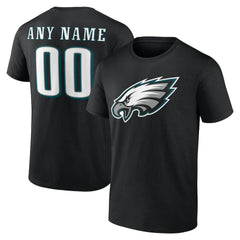 Philadelphia Eagles Team Authentic Personalized Name & Number T-Shirt Black