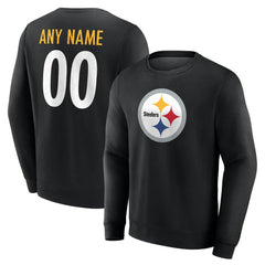 Pittsburgh Steelers Team Authentic Personalized Name & Number Sweatshirt Black