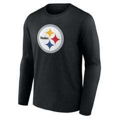 Pittsburgh Steelers Team Authentic Personalized Name & Number Long Sleeve T-Shirt Black