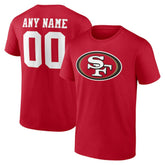 San Francisco 49ers Team Authentic Personalized Name & Number T-Shirt Scarlet