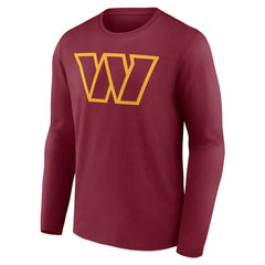 Washington Commanders Team Authentic Personalized Name & Number Long Sleeve T-Shirt Burgundy