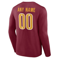 Washington Commanders Team Authentic Personalized Name & Number Long Sleeve T-Shirt Burgundy