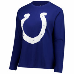 Indianapolis Colts Women's Plus Size Scoop Neck Long Sleeve T-Shirt Royal