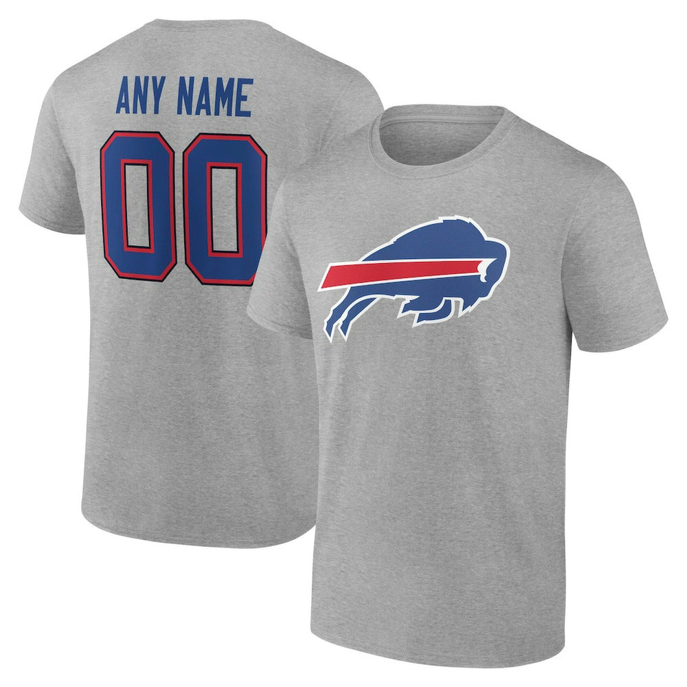Buffalo Bills Big & Tall Team Authentic Custom T-Shirt Gray
