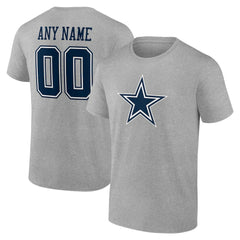 Dallas Cowboys Big & Tall Team Authentic Custom T-Shirt Gray