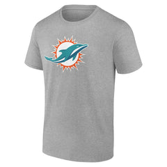 Miami Dolphins Big & Tall Team Authentic Custom T-Shirt Gray