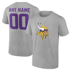 Minnesota Vikings Big & Tall Team Authentic Custom T-Shirt Gray