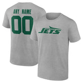 New York Jets Big & Tall Team Authentic Custom T-Shirt Gray