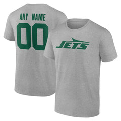 New York Jets Big & Tall Team Authentic Custom T-Shirt Gray