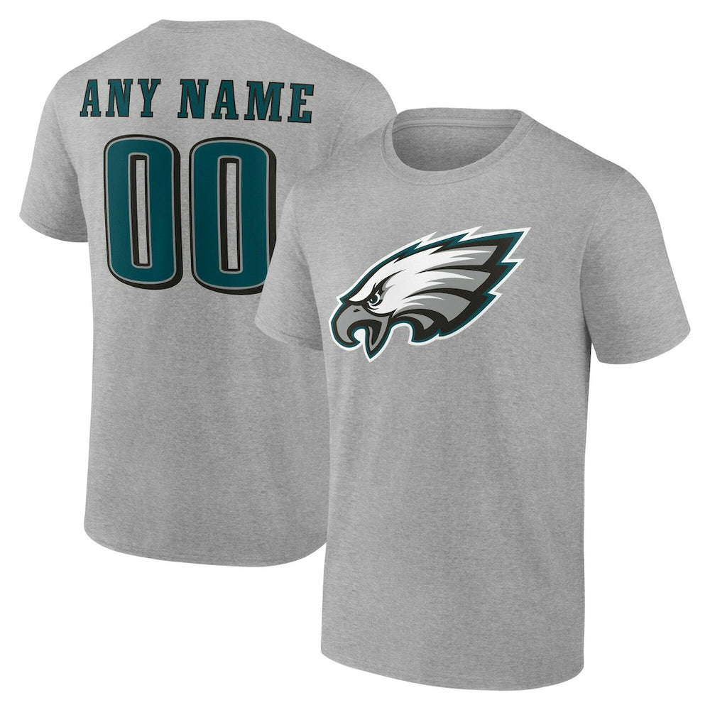 Philadelphia Eagles Big & Tall Team Authentic Custom T-Shirt Gray