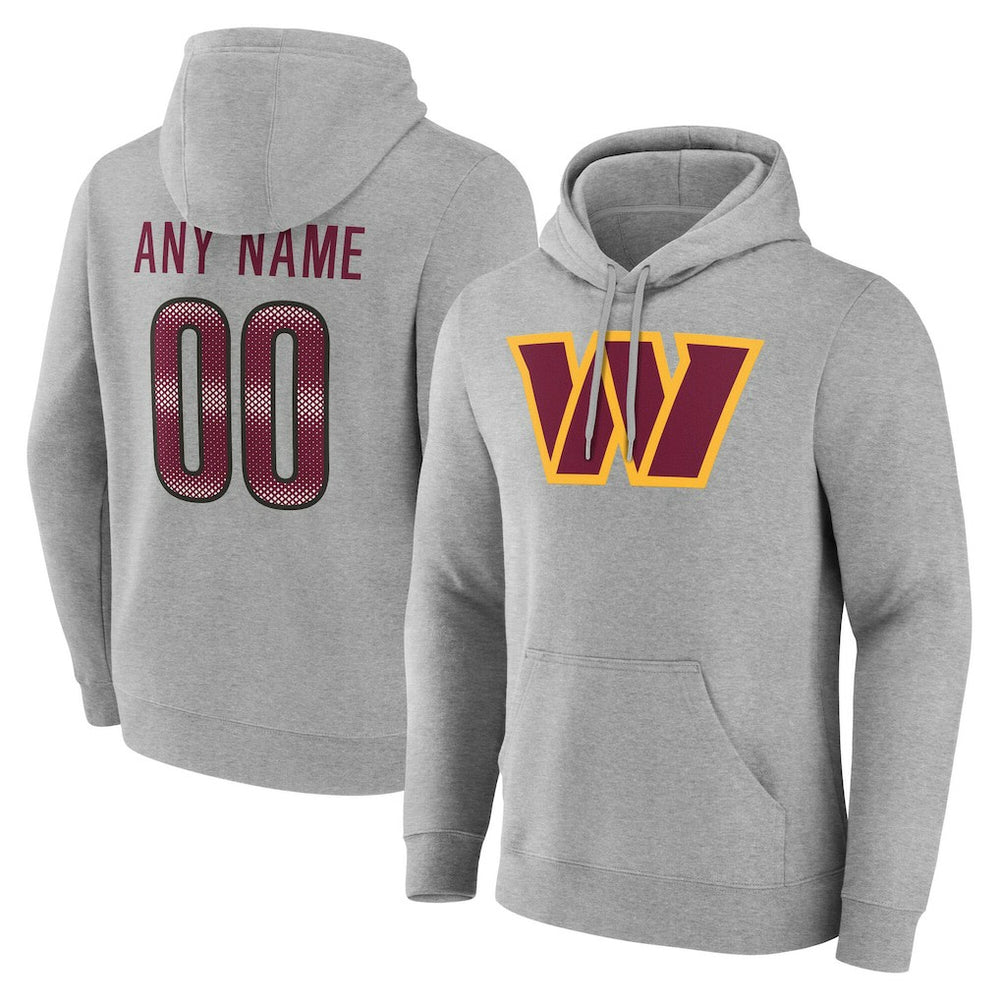 Washington Commanders Big & Tall Team Authentic Custom Hoodie Gray