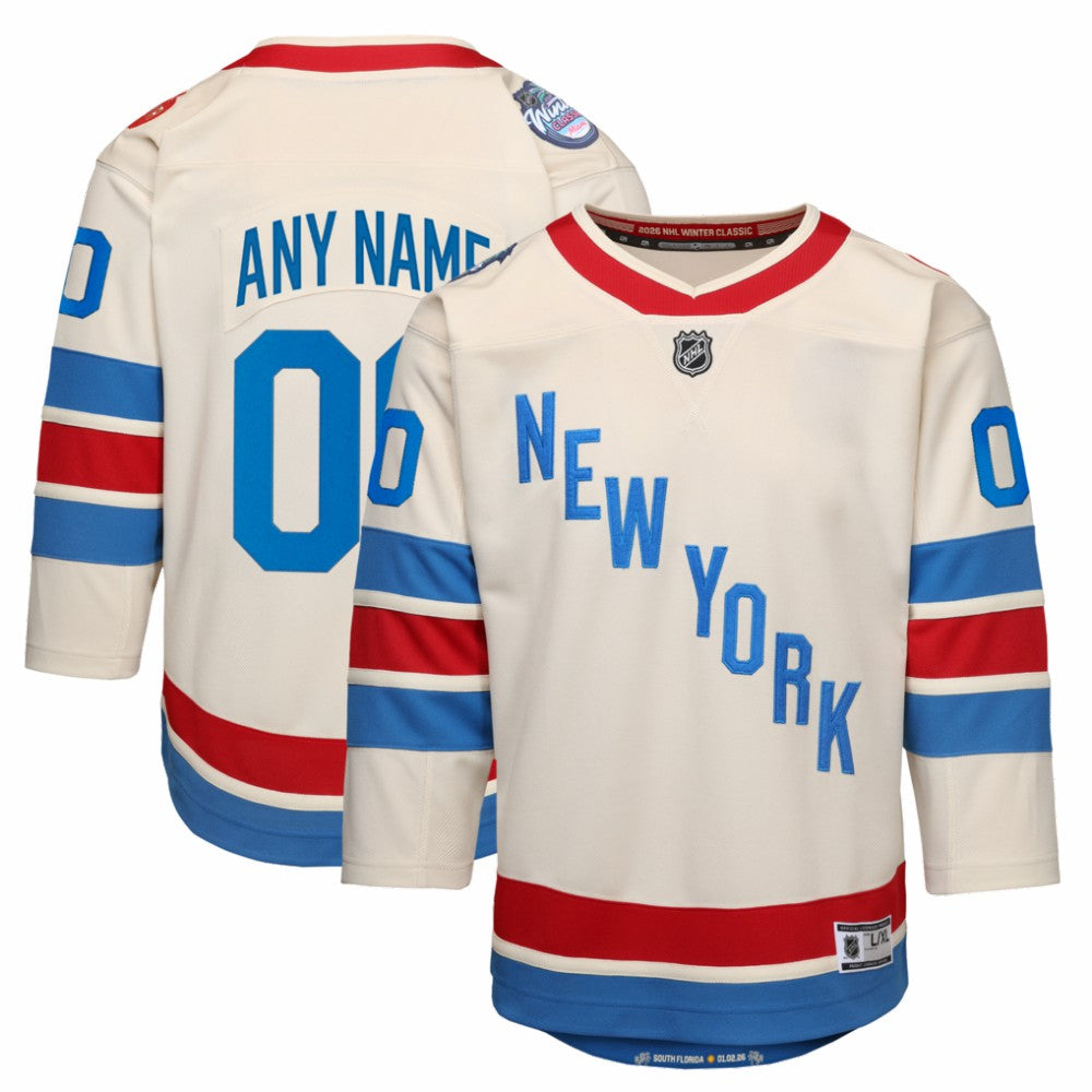 NHL New York Rangers Outerstuff Youth 2026 NHL Winter Classic Premier Custom Jersey - White