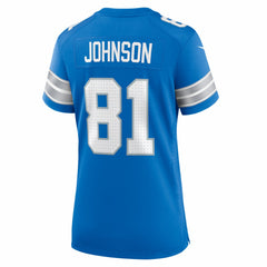 NFL Calvin Johnson Detroit Lions Women's Team Retired Game Jersey - Blue