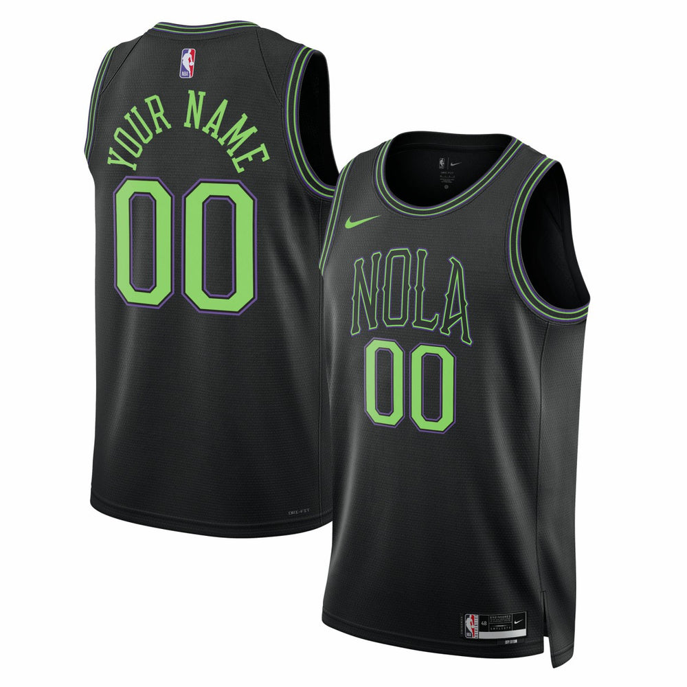 New Orleans Pelicans Unisex 2025/26 City Edition Swingman Custom Jersey Black