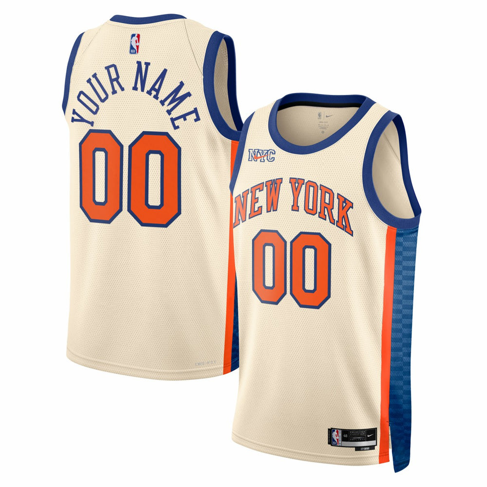 NBA New York Knicks Unisex 2025/26 City Edition Swingman Custom Jersey - Cream