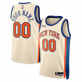 NBA New York Knicks Unisex 2025/26 City Edition Swingman Custom Jersey - Cream